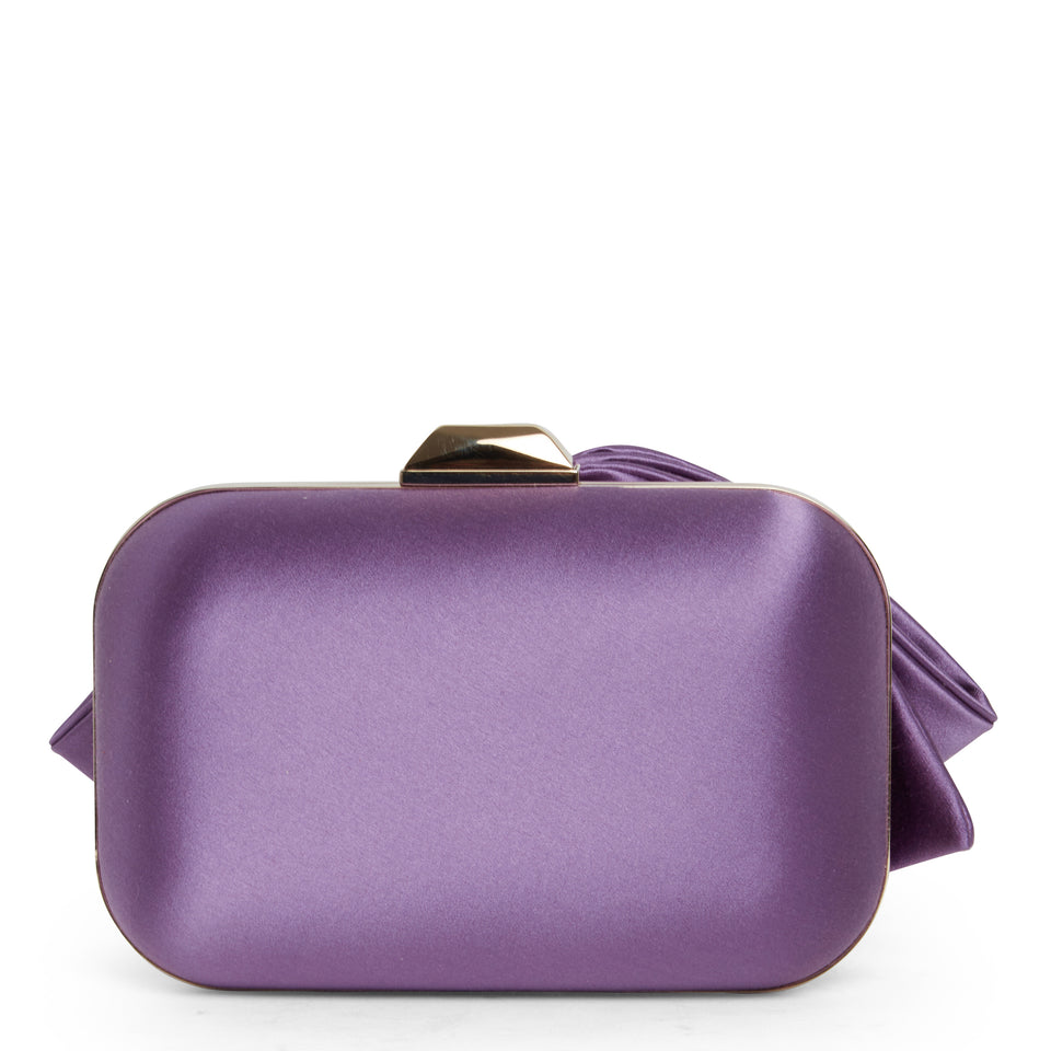 Purple satin "Cloud" clutch bag