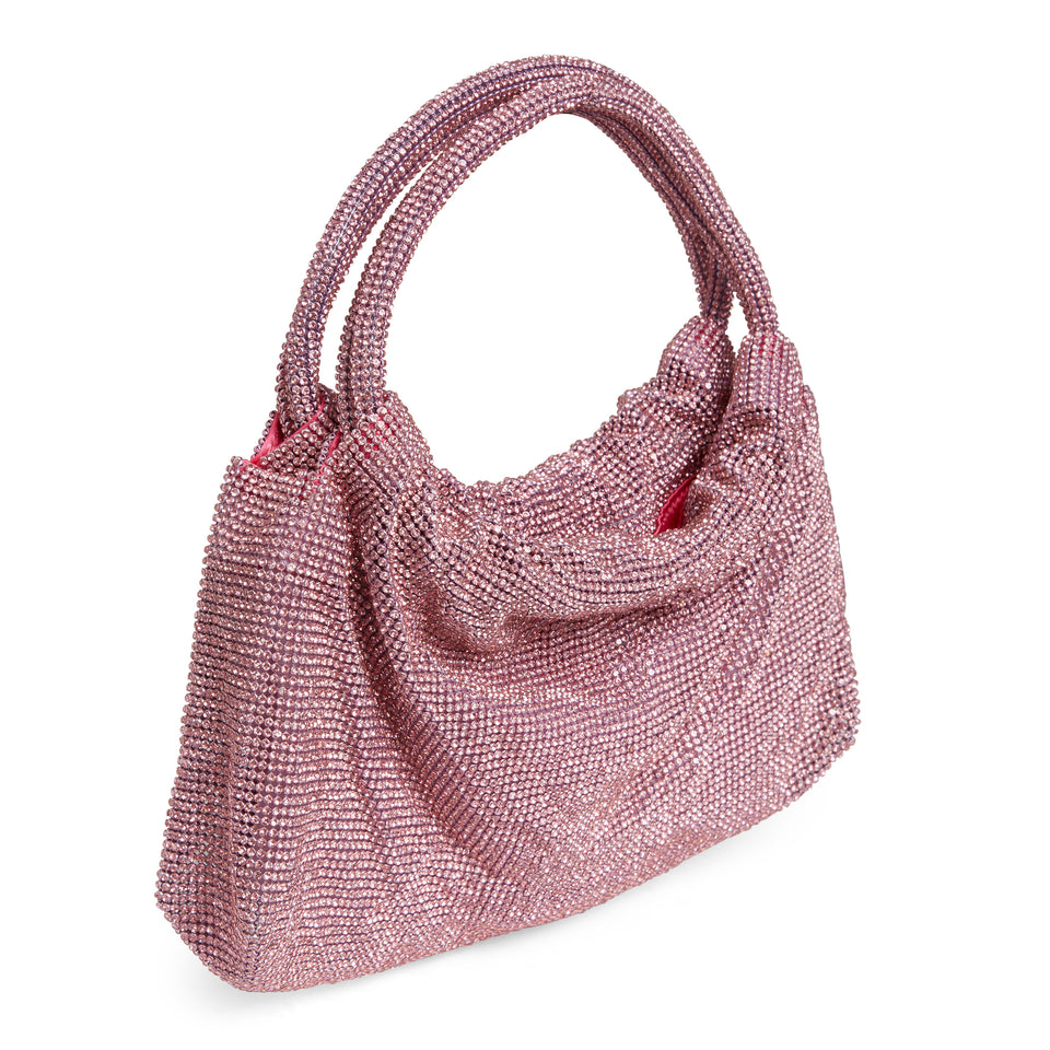 Pink fabric handbag