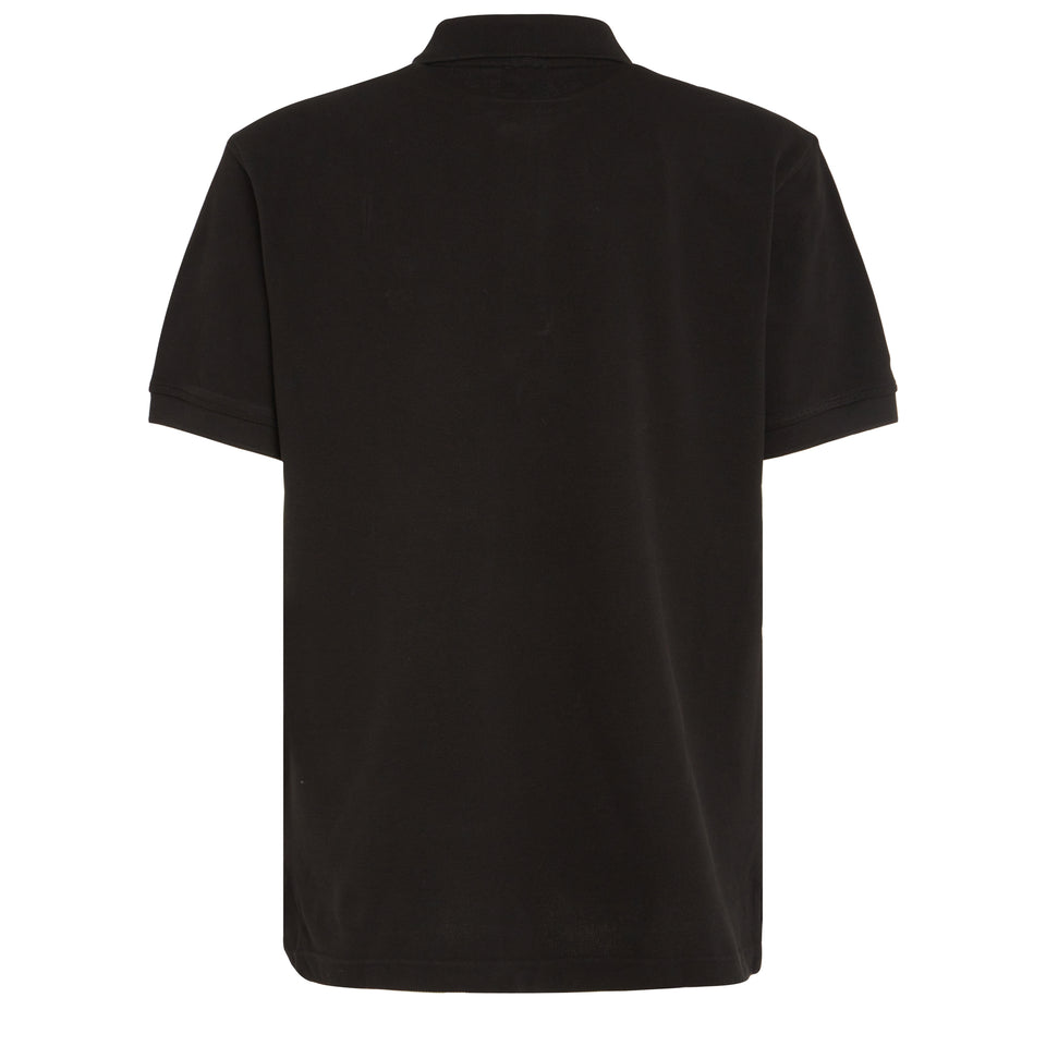 Black jersey polo shirt