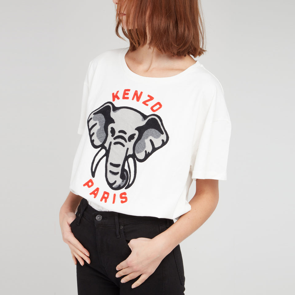 T-shirt ''Elephant'' in cotone bianca