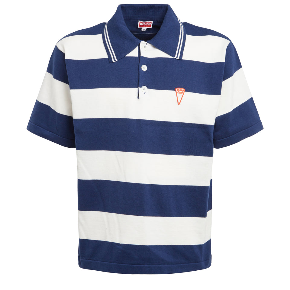 Blue cotton ''Nautical Stripes'' polo shirt