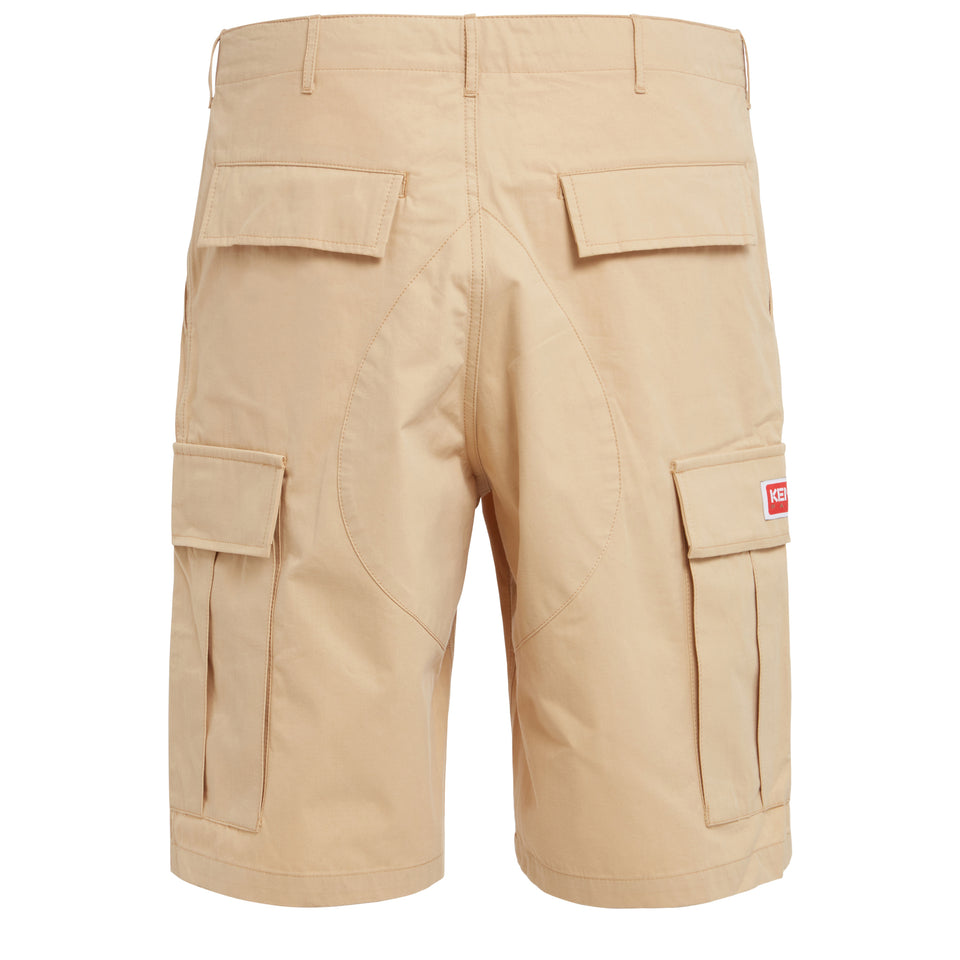 Shorts in cotone beige