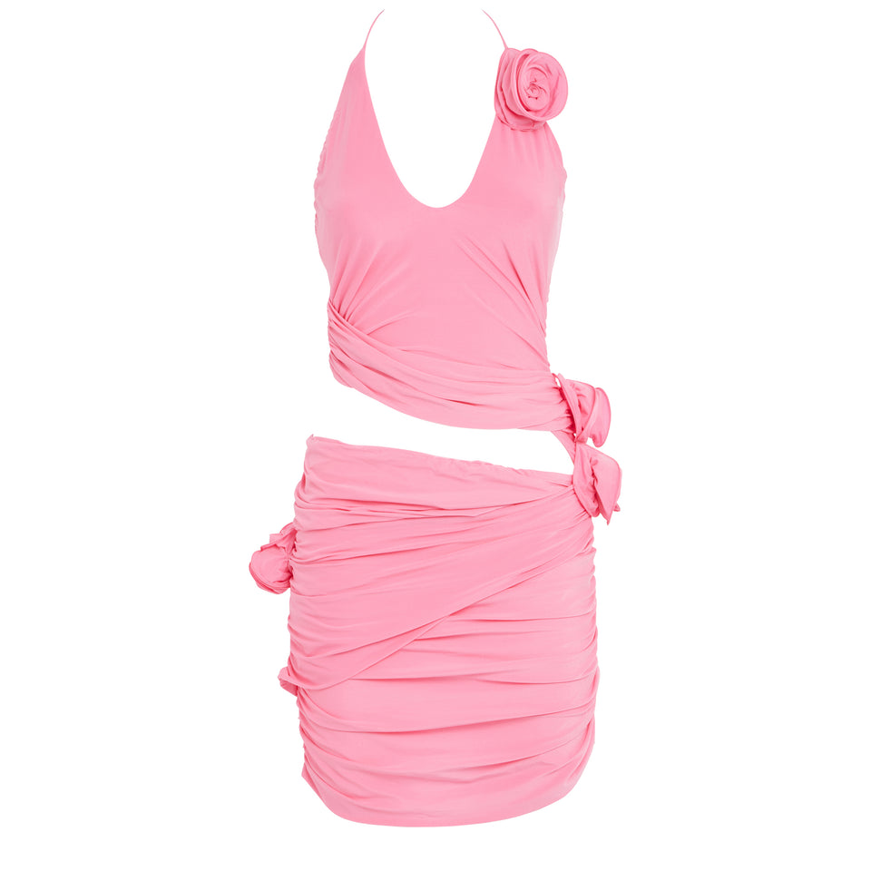 Mini dress in pink fabric