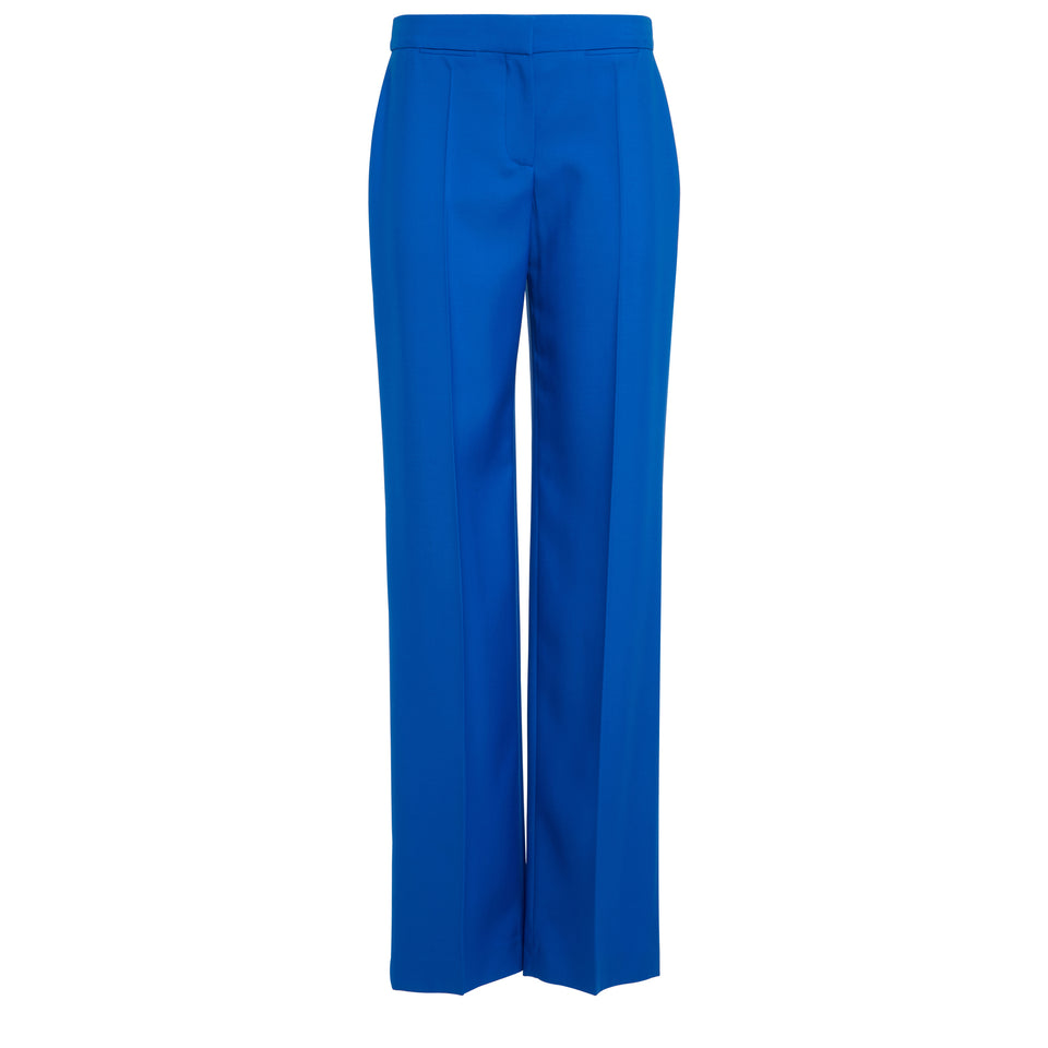Pantaloni a vita bassa in tessuto blu