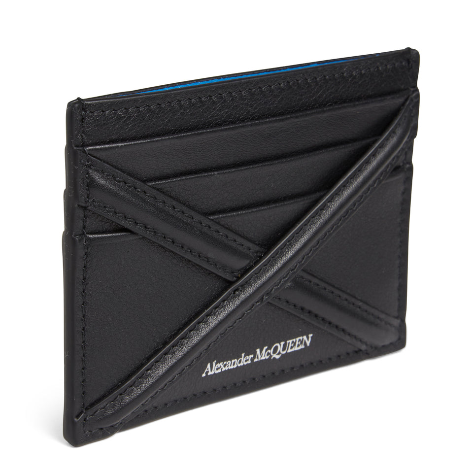 Black leather ''Harness'' card case