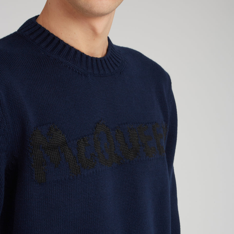 Blue cotton sweater