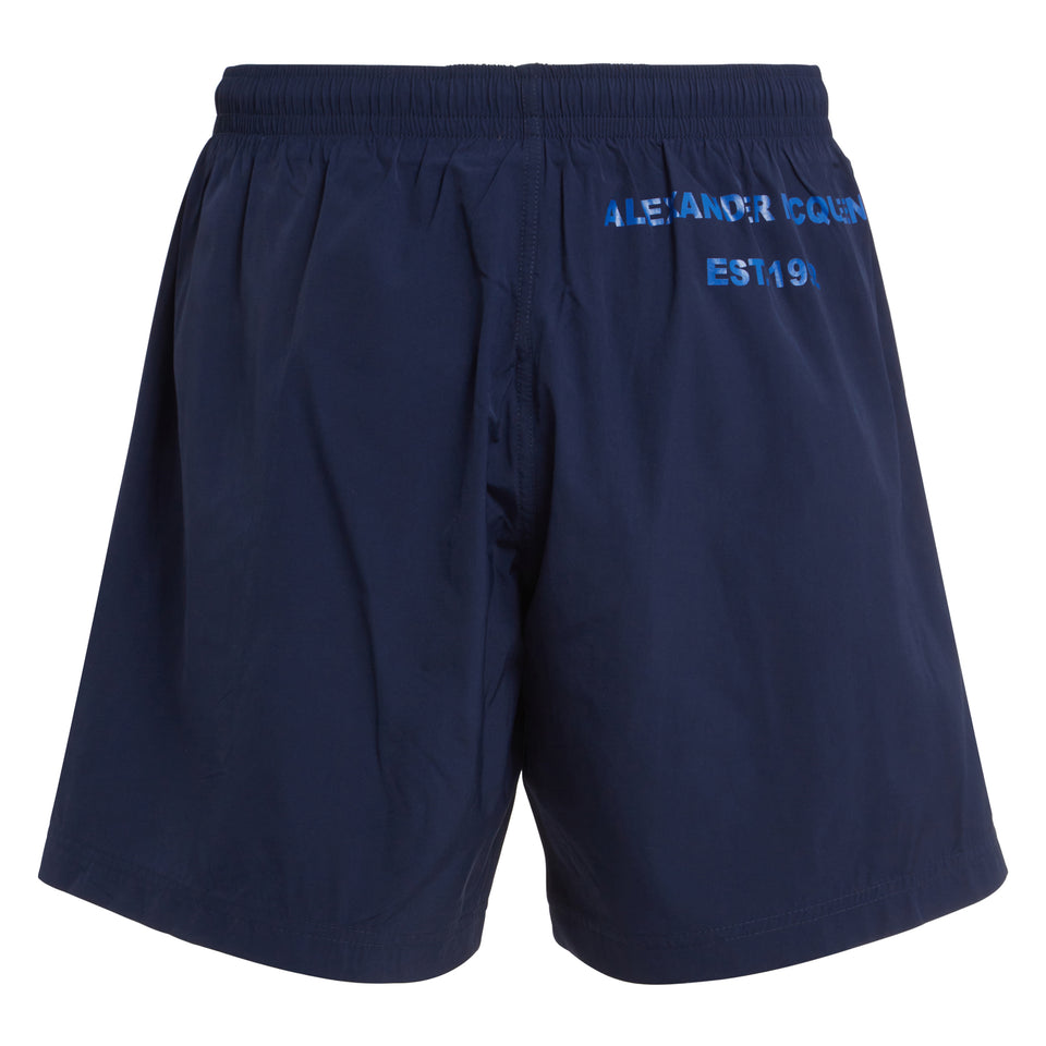 Blue fabric beach shorts