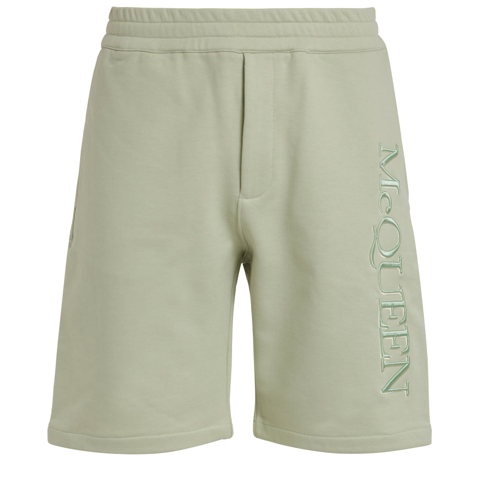 Green cotton shorts