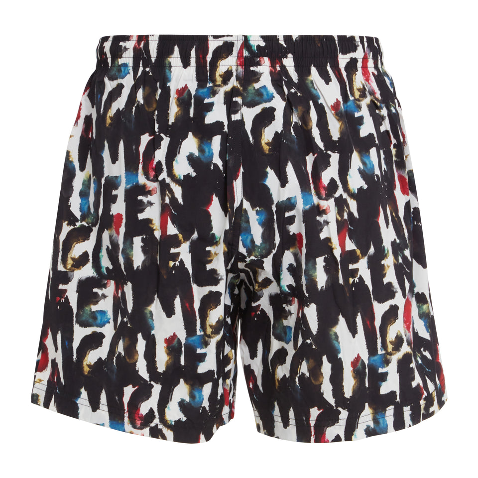Multicolor fabric beach shorts