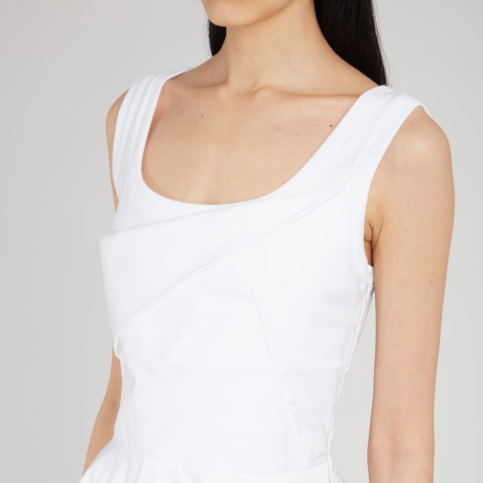 Midi dress in white jersey