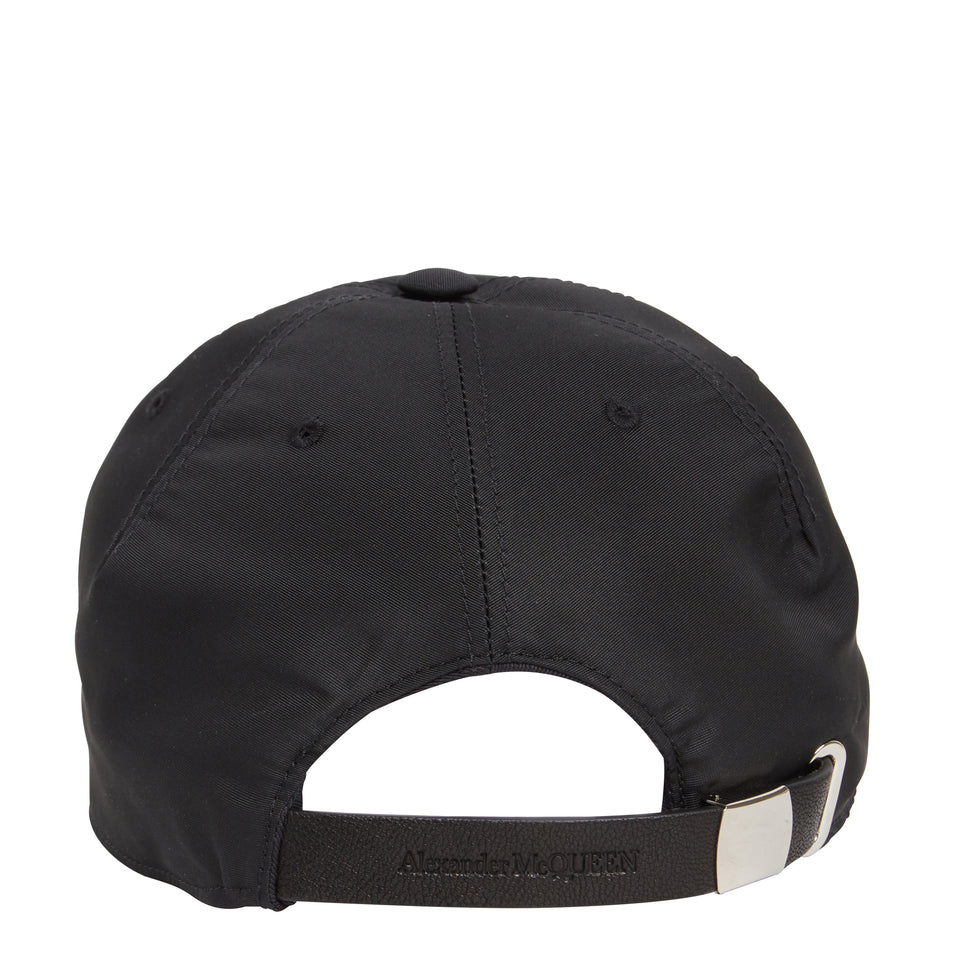 Black fabric baseball cap
