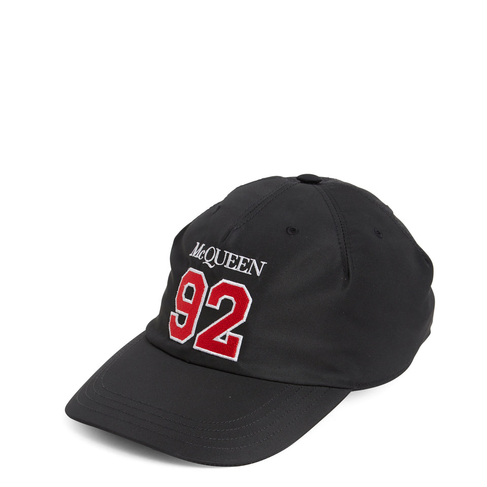 Black fabric baseball cap