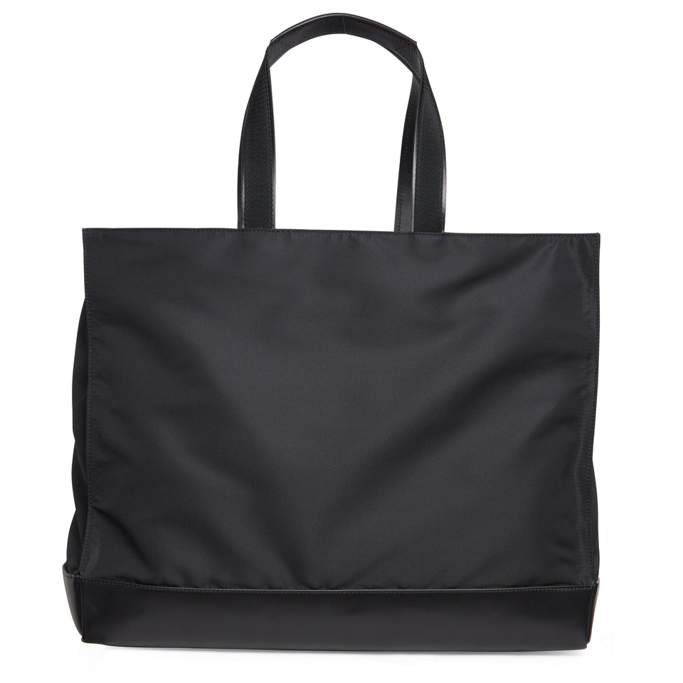 Black nylon shopping bag