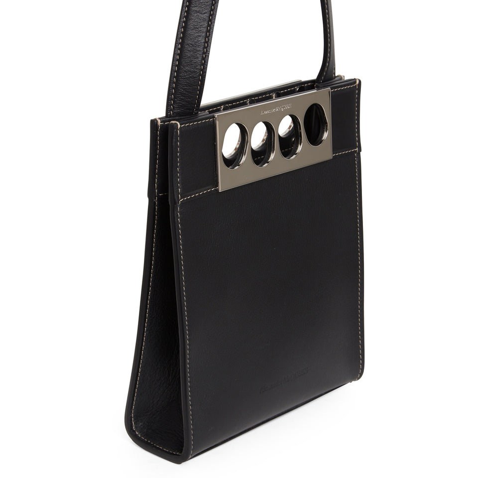 Black leather ''Mini Grip'' tote bag