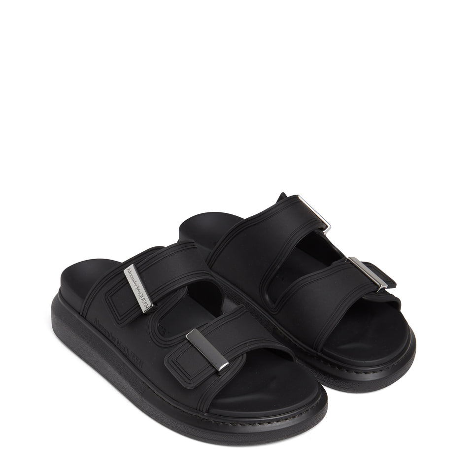 Black rubber ''Hybrid'' sandals