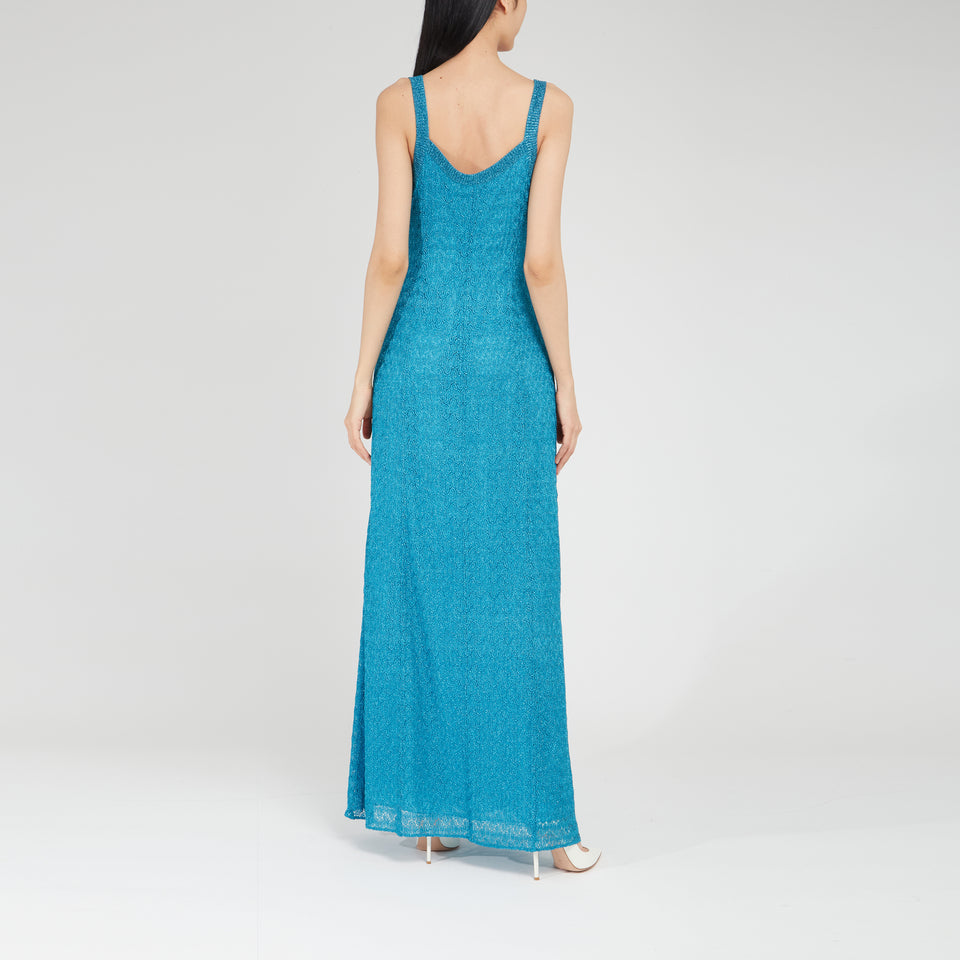 Light blue knit long dress