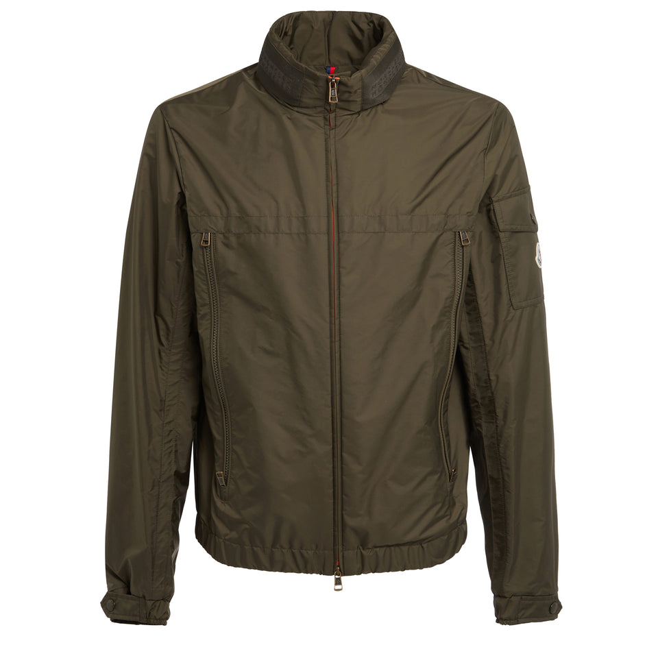 Green nylon ''Nire'' windbreaker jacket
