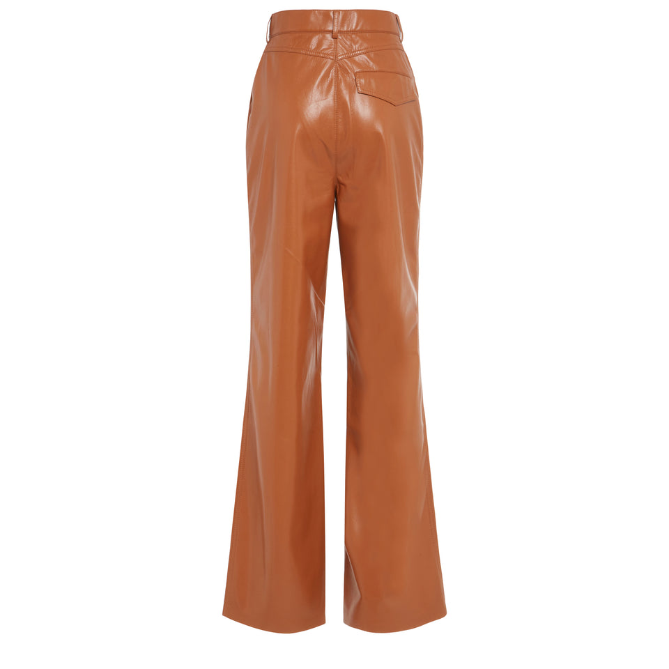 Pantalone "Basha" in ecopelle marrone - GIO MORETTI