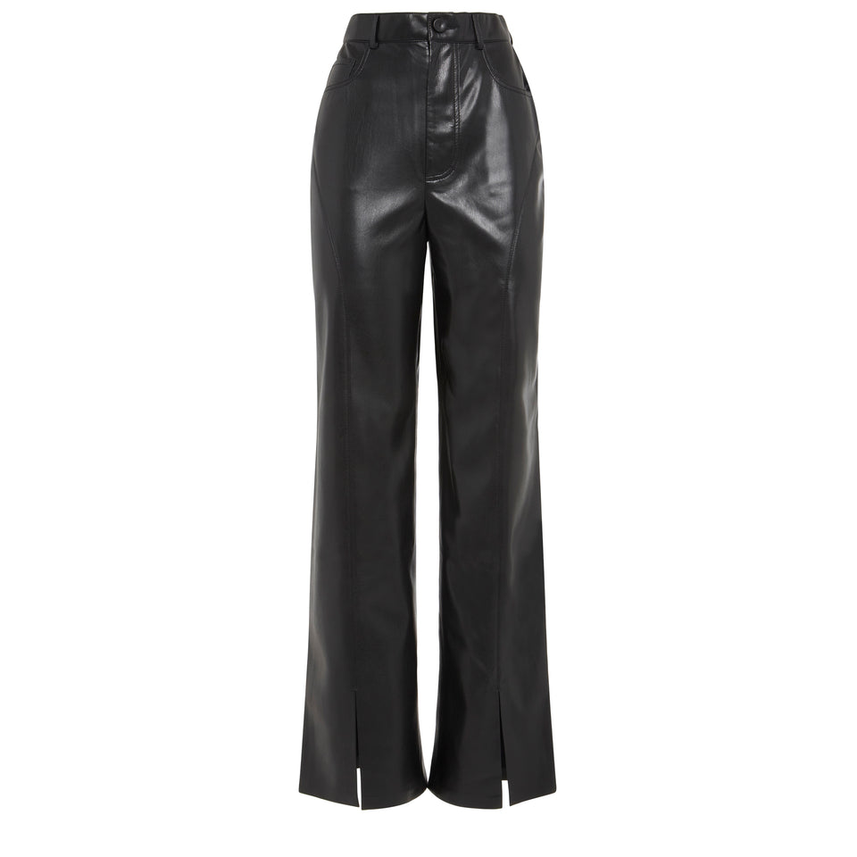 Black faux leather "Basha" pants