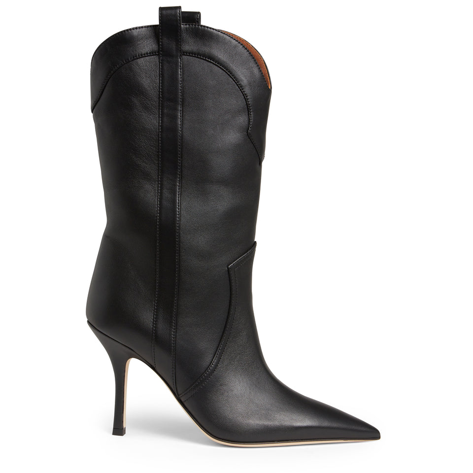 Black leather Texan "Paloma" boot