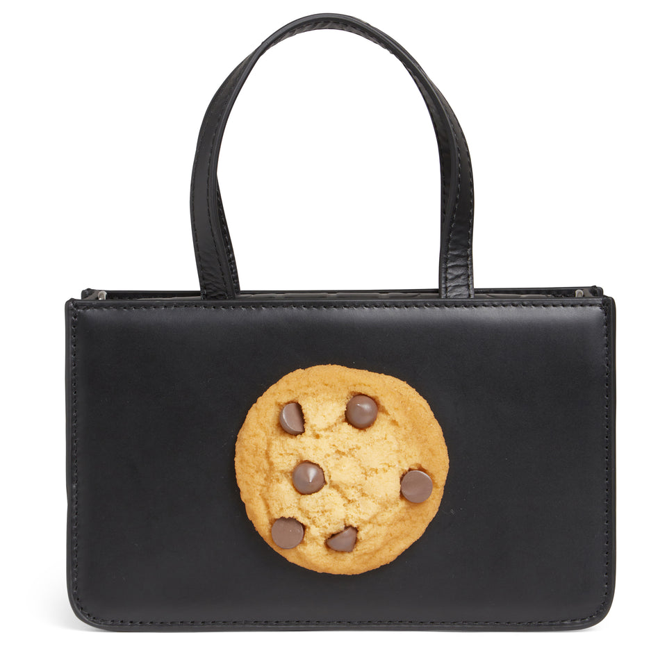 Black leather small ''Cookie'' bag