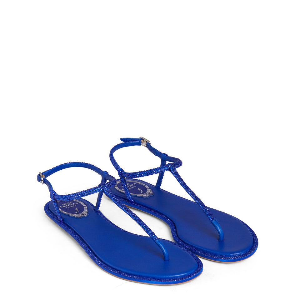 ''Diana'' sandals in blue crystals
