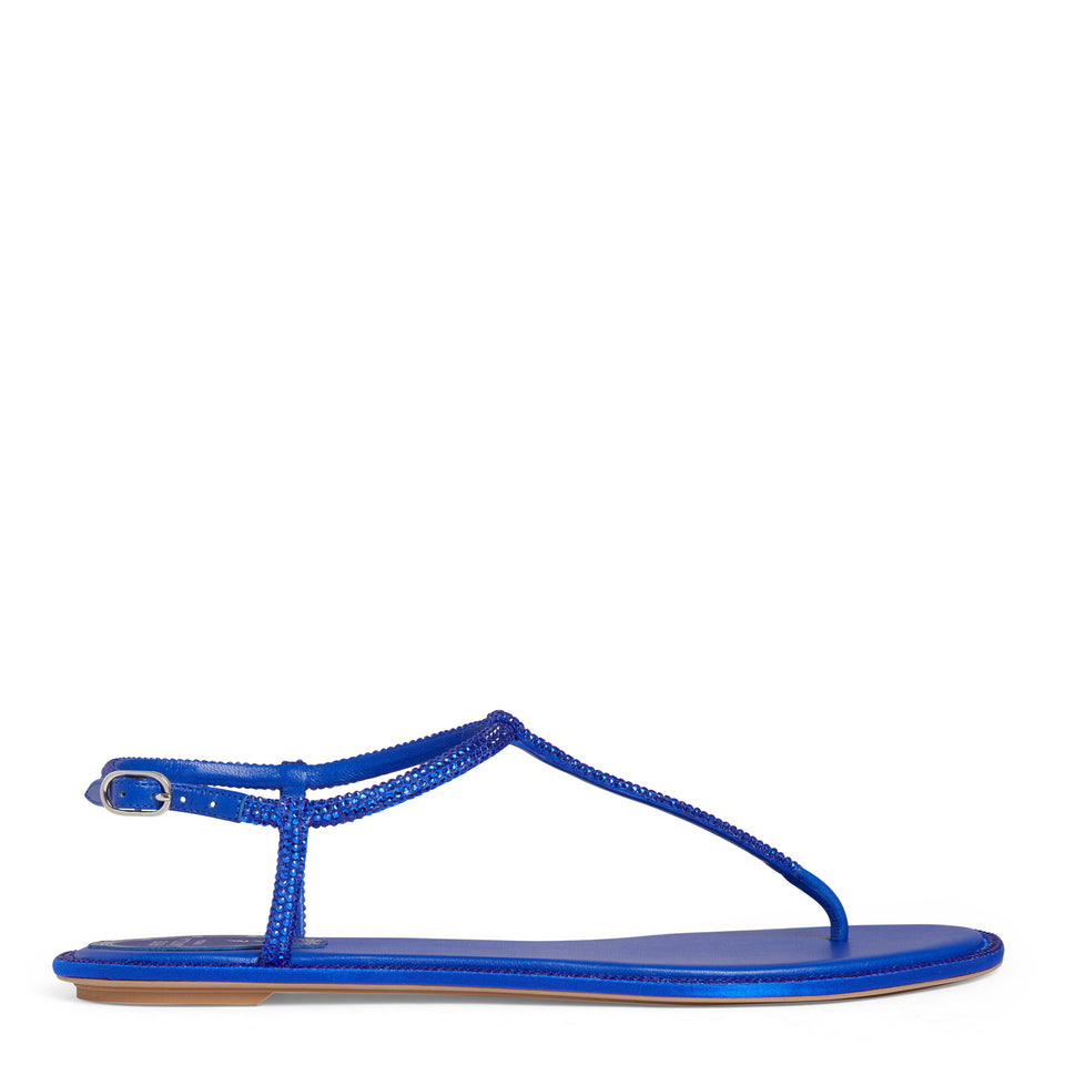 ''Diana'' sandals in blue crystals