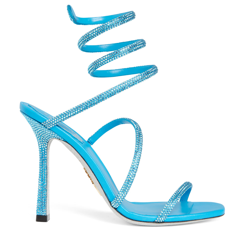 ''Cleo'' sandals with blue crystals