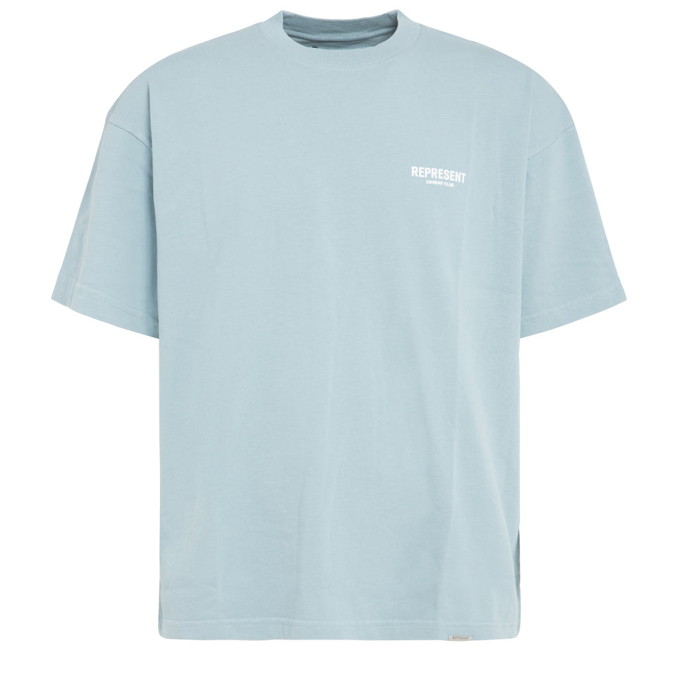 Light blue cotton ''Owners club'' T-shirt