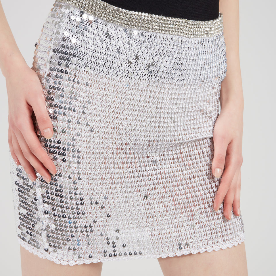 ''Halo'' mini skirt with silver sequins