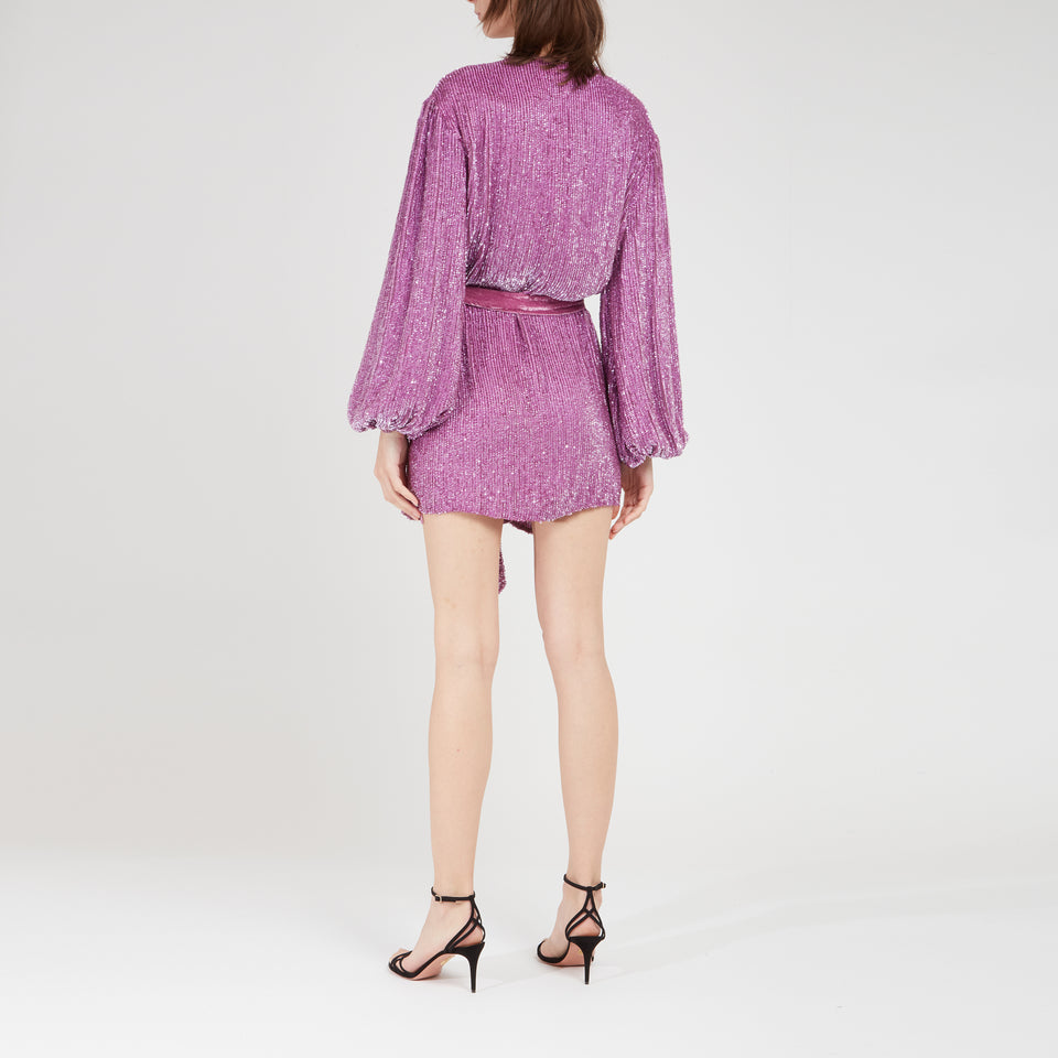 ''Gabrielle'' dress in purple fabric