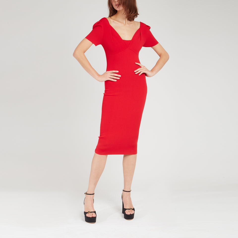 Dress in red fabric