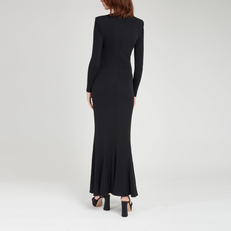 Black fabric long dress