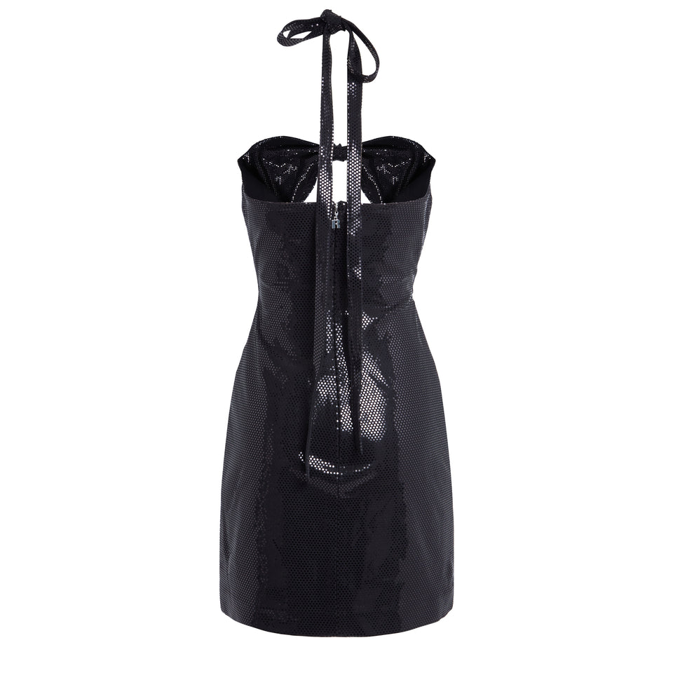 Black fabric short dress