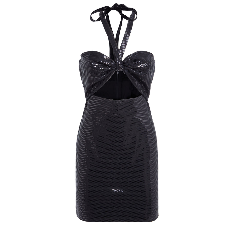 Black fabric short dress