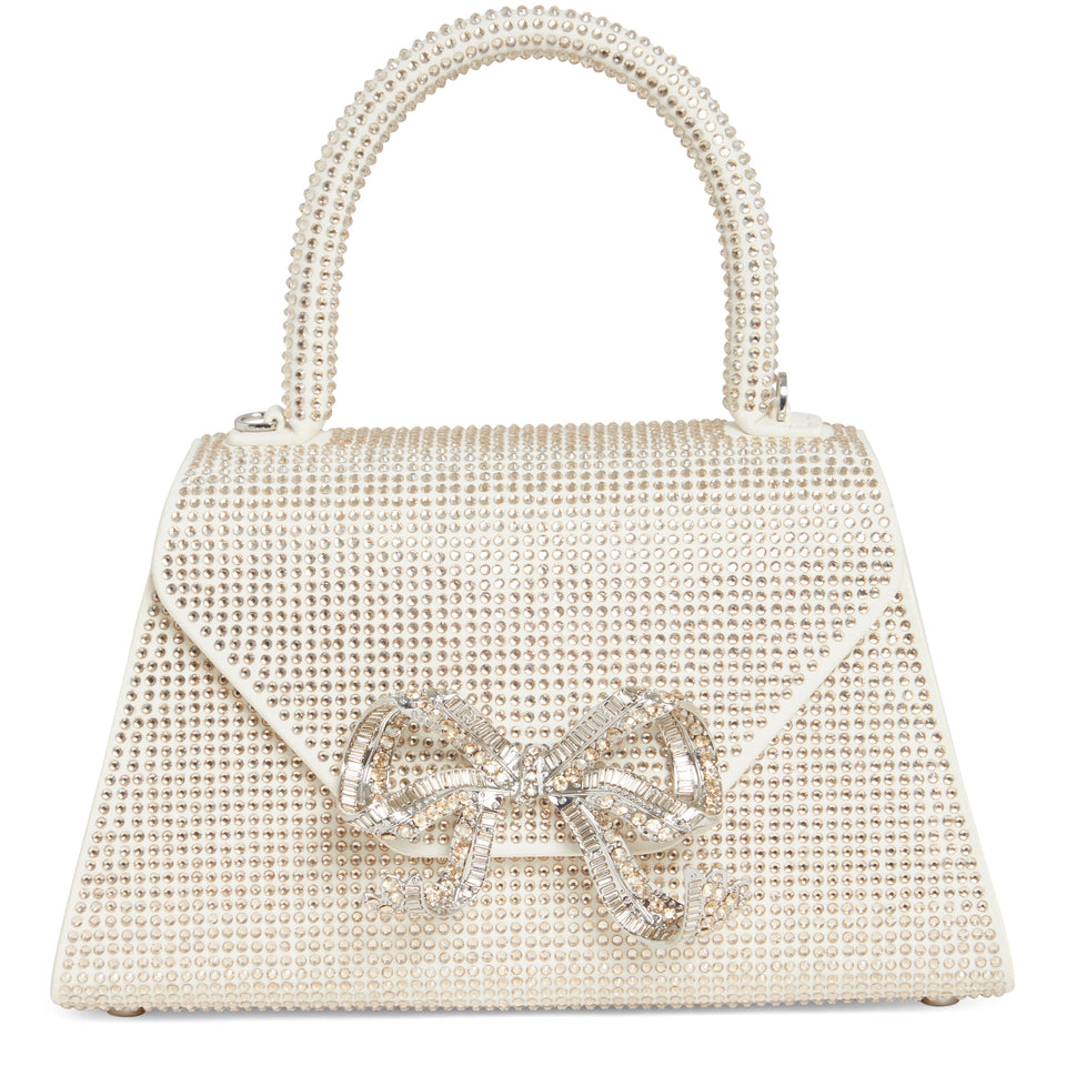 Small ''The Bow'' bag in beige fabric