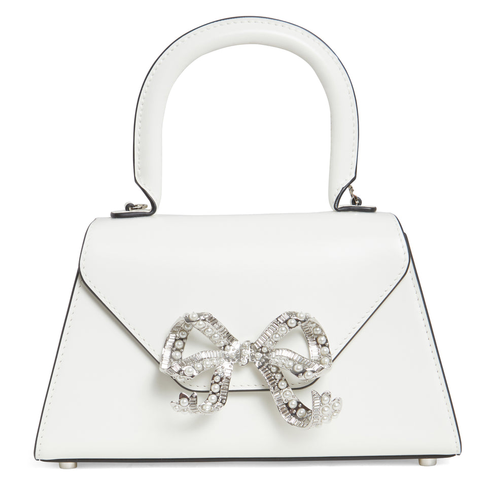 Small ''The Bow'' bag in white leather