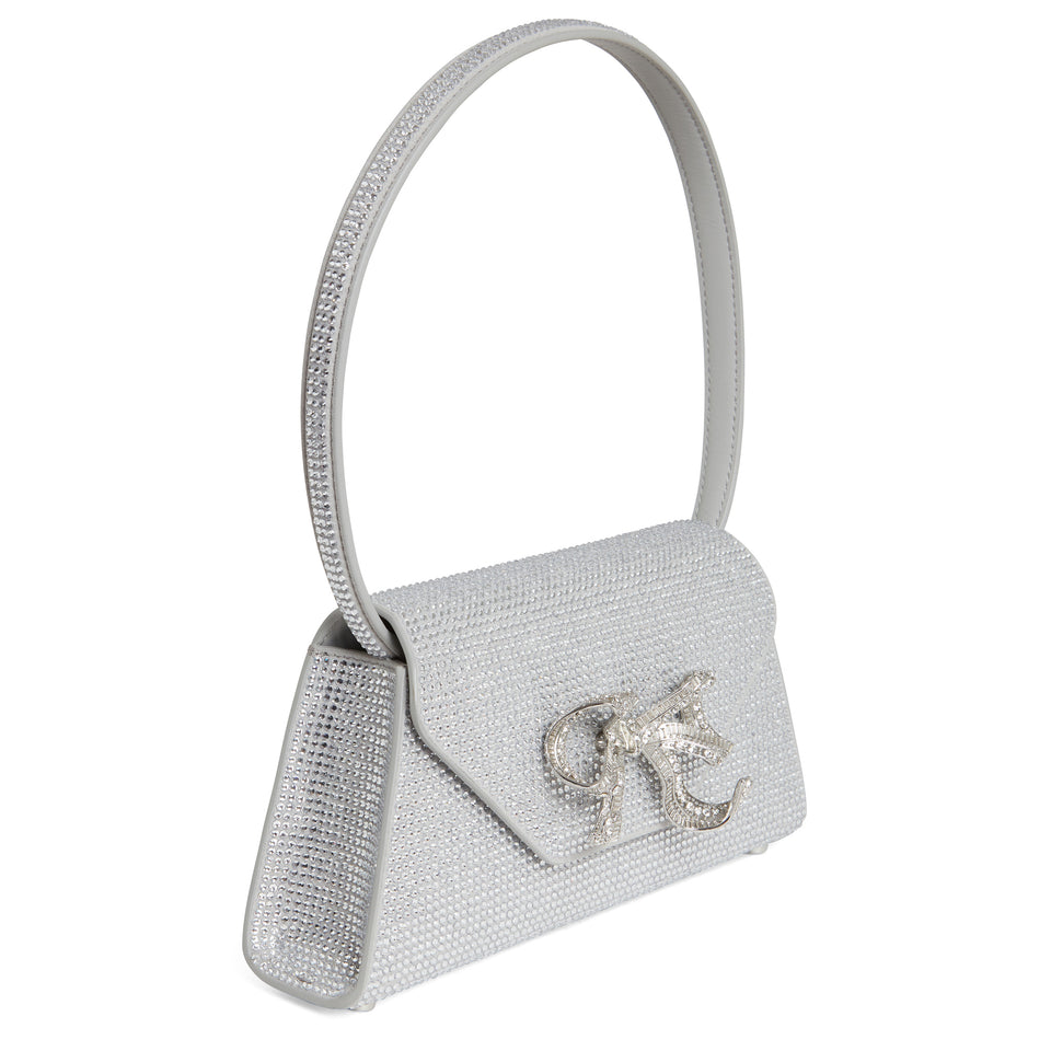 ''The Bow'' mini bag in gray fabric