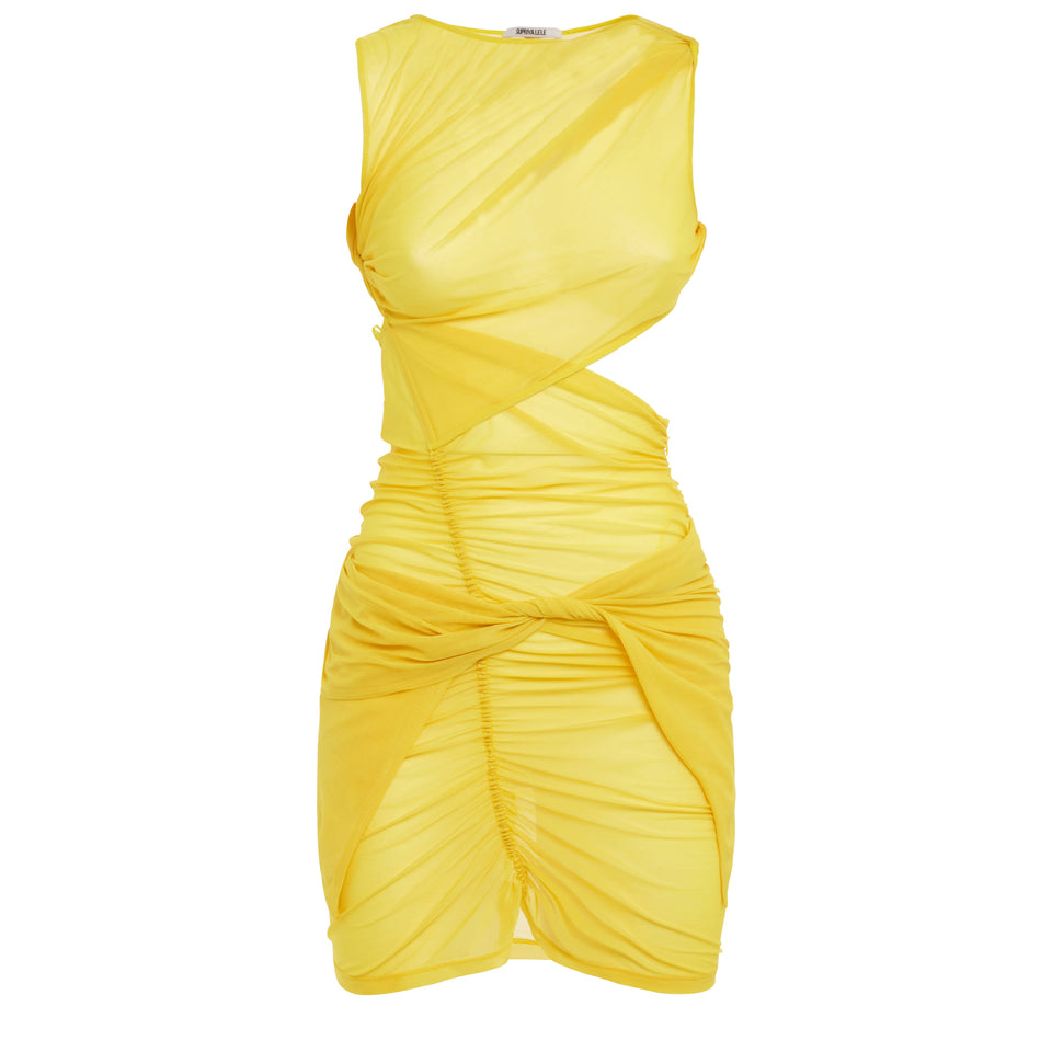 Dress in yellow fabric
