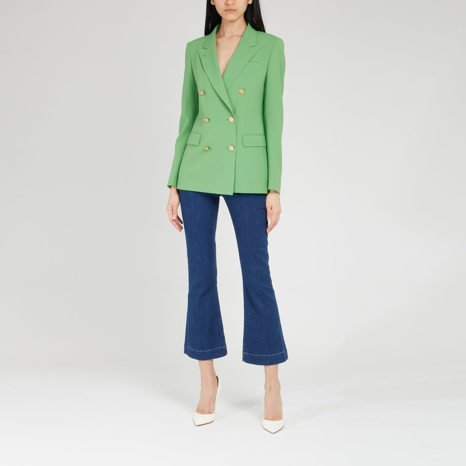 Green cotton blazer
