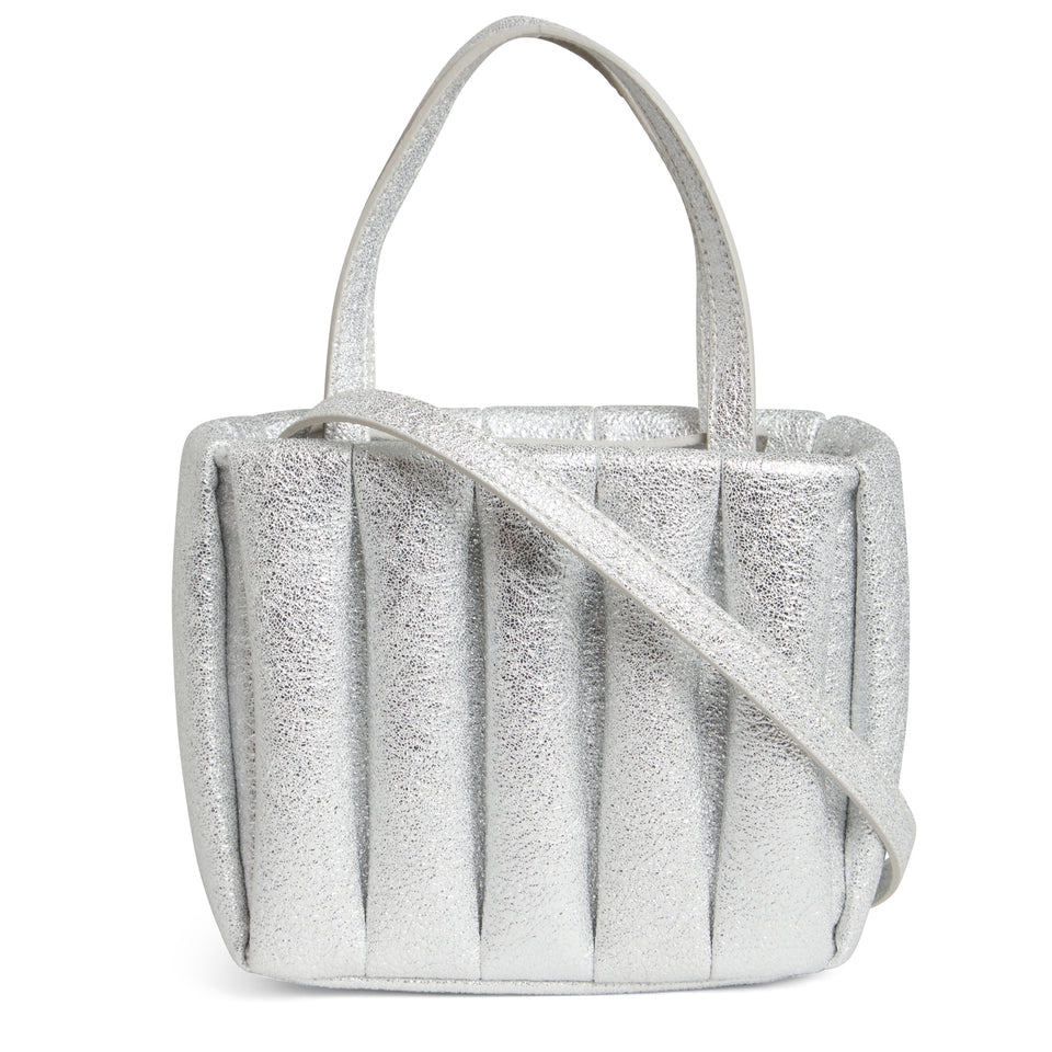 Silver leather ''Aria Laminated'' bag