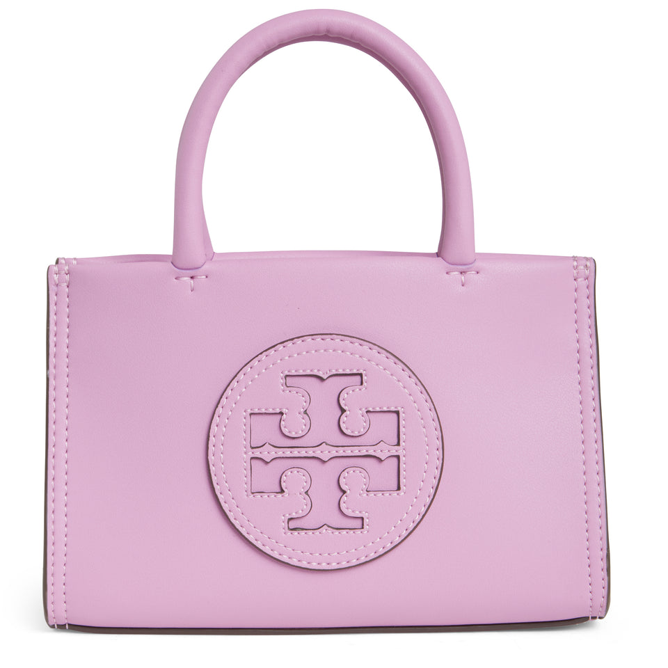 Lilac leather mini ''Ella'' shopping bag