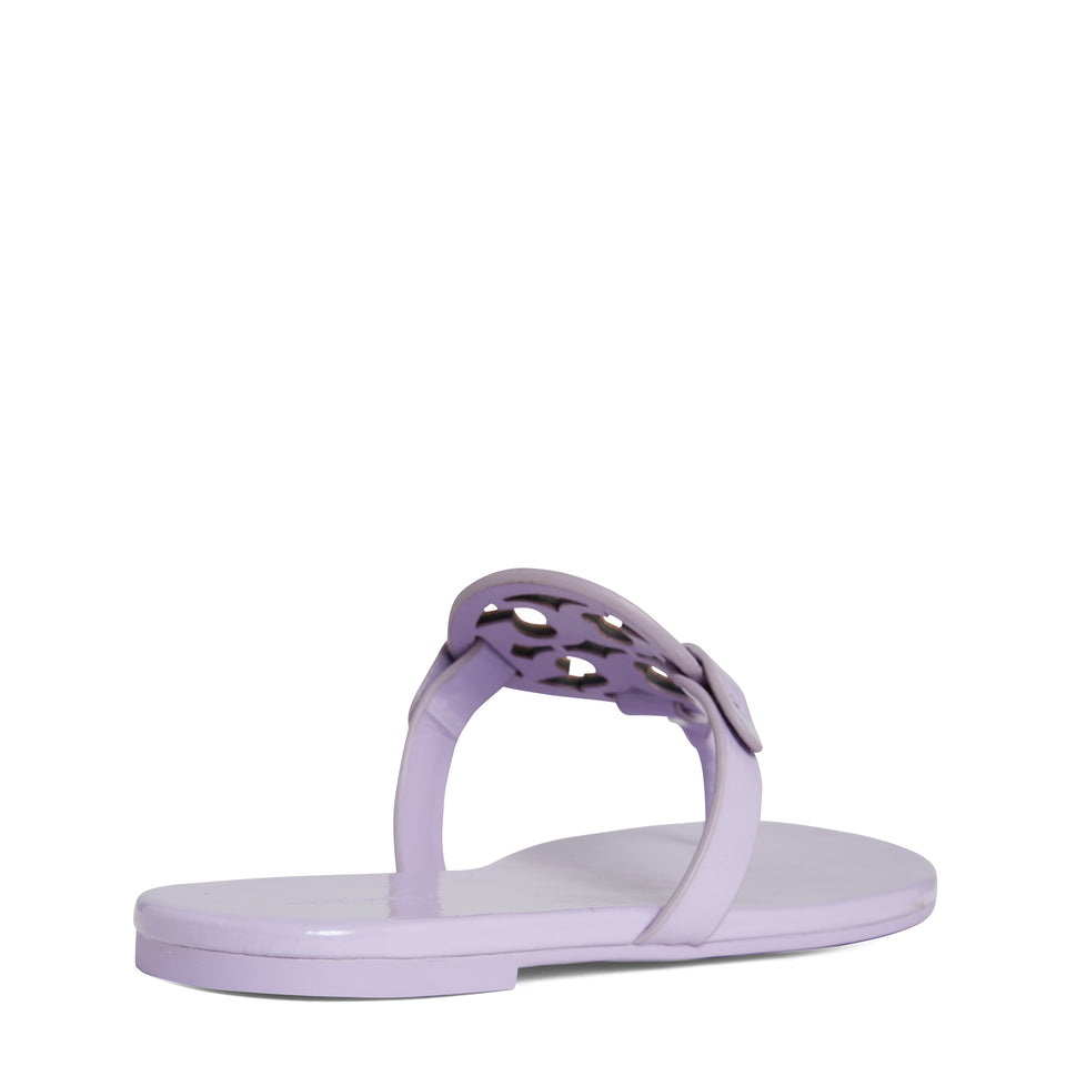 Purple patent leather ''Miller'' thongs