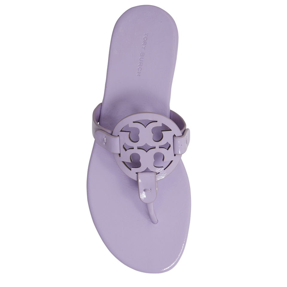 Purple patent leather ''Miller'' thongs