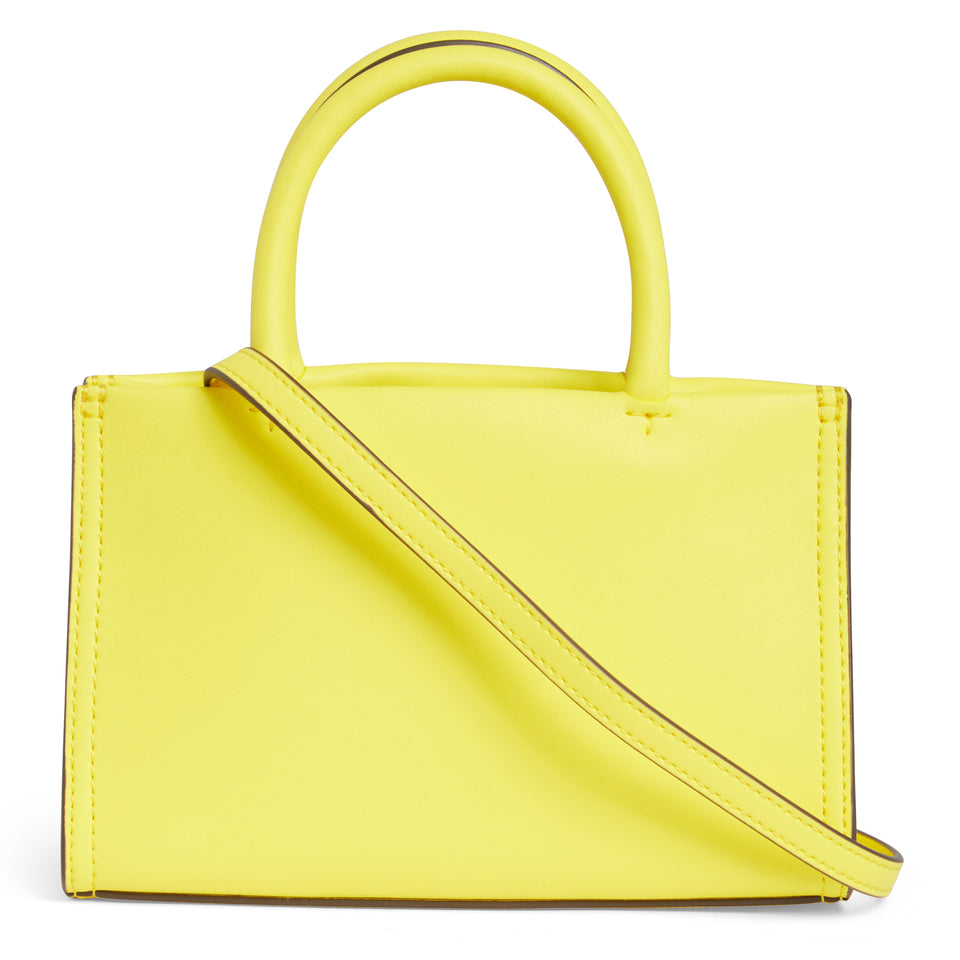 Yellow leather mini ''Ella'' shopping bag
