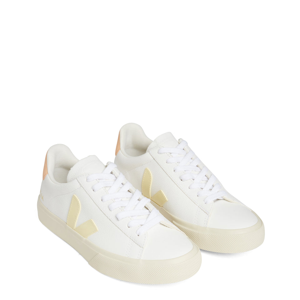 White and yellow leather ''Chromefree'' sneakers