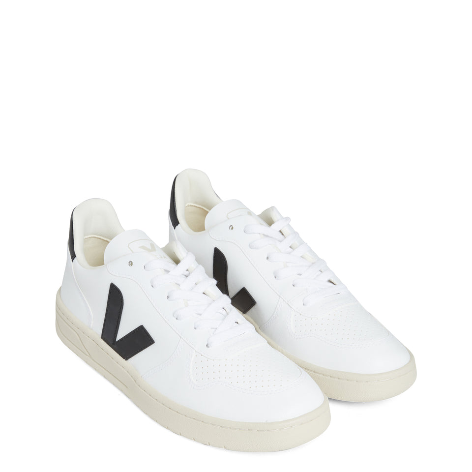 Black and white leather ''Chromefree'' sneakers