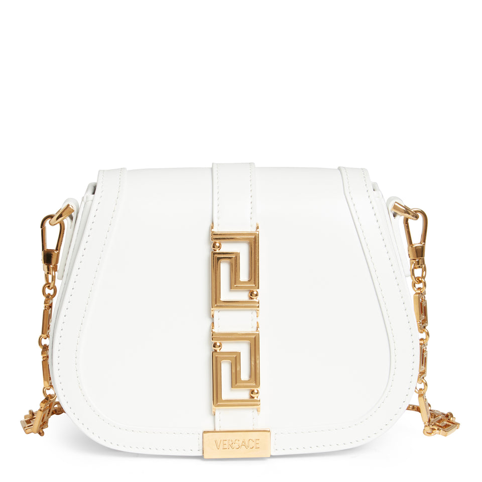 Small ''Greek Goddess'' white leather shoulder bag