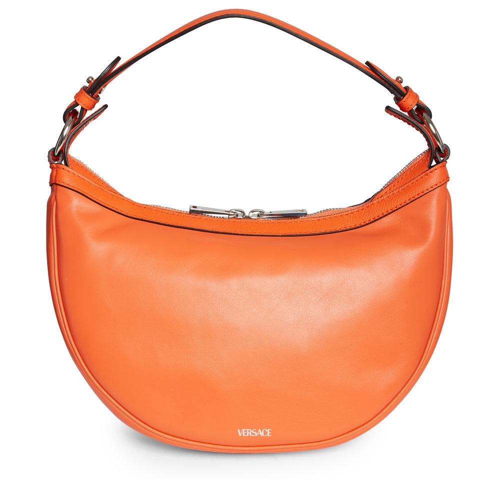 Orange leather ''The Medusa'' shoulder bag