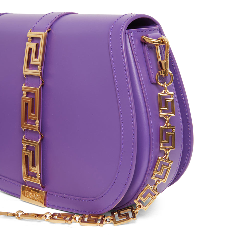 Purple leather ''Greca Goddess'' shoulder bag
